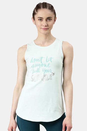 Buy Enamor Relaxed Fitted Tank - Soft Aqua Sparkle Graphic